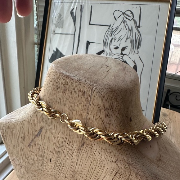 Gold Rope Chunky Chain Necklace with Classic Rope Design - Picture 7 of 15